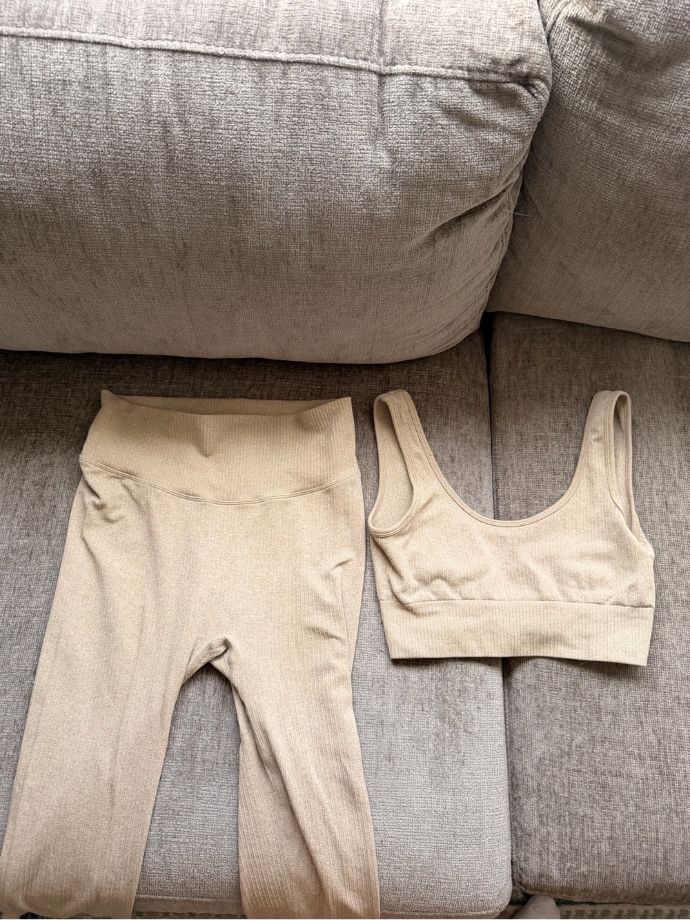 Seamless Cream Workout Set- Leggings and Top